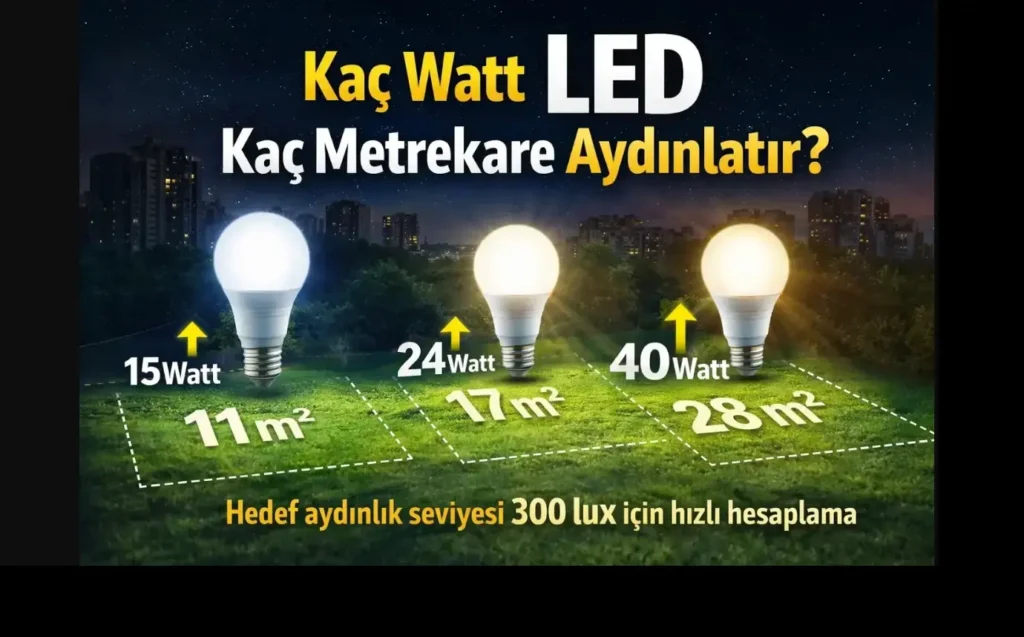 Kaç watt led Kaç metre kare alan aydınlatır