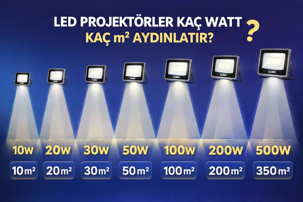 led projektörler ve aydınlatma güçleri